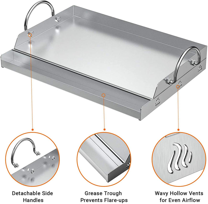Plancha Grillplatte Edelstahl 51x32cm für Gasgrill antihaft - Bild 2