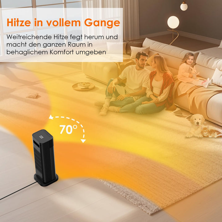Keramik Heizlüfter 2000W PTC mit Fernbedienung Timer Thermostat - Bild 4
