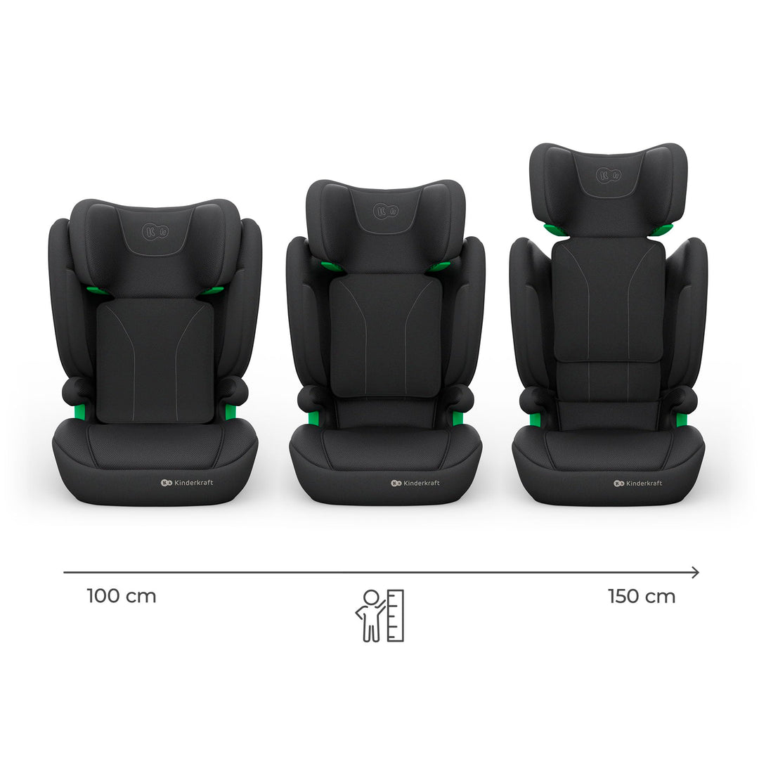 Kindersitz 100–150 cm ISOFIX mit SPS und AIR FLOW Bezug, Schwarz - Bild 3