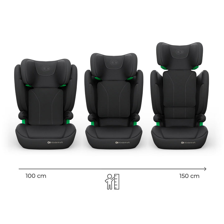 Kindersitz 100–150 cm ISOFIX mit SPS und AIR FLOW Bezug, Schwarz - Bild 3