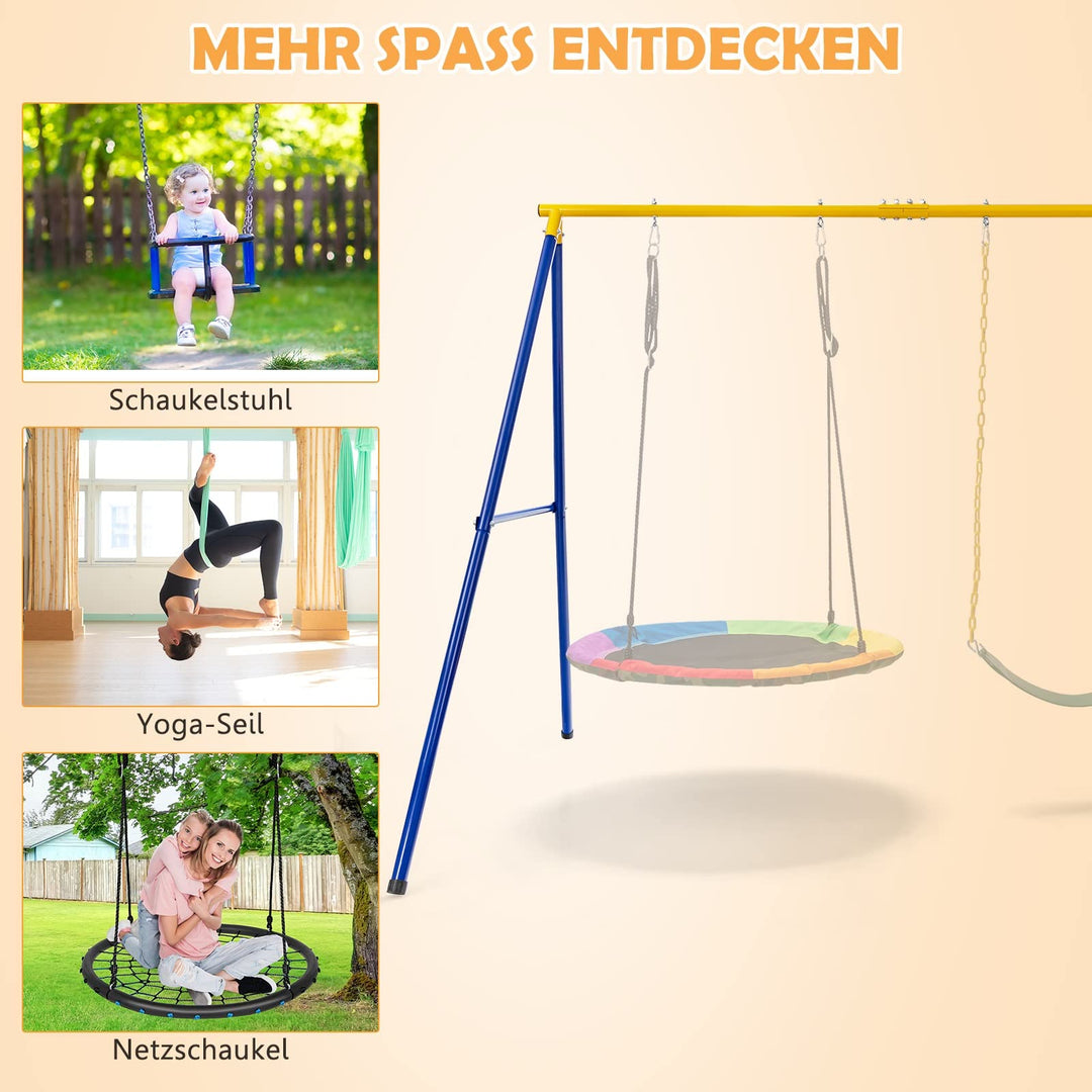 Schaukelgestell Metall A-Rahmen 300 kg Outdoor mit Karabinern - Bild 8