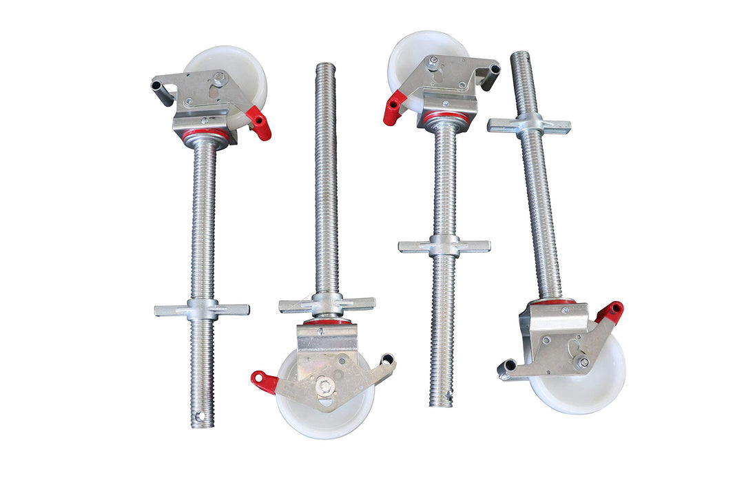 Gerüstrollen 150 mm Nylon mit Stahlspindel doppelt gebremst 4er-Set