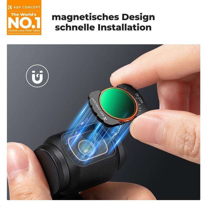 Filterset für DJI Osmo Pocket 3/4 Magnetisch ND2-32 CPL Black Mist Weitwinkel - Bild 2