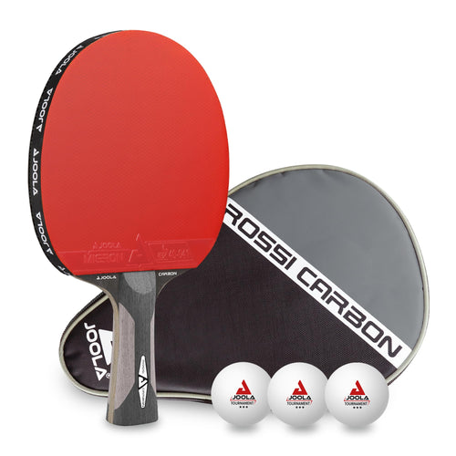 Tischtennisschläger Carbon ITTF-zugelassen Set mit Hülle und 3 Bällen