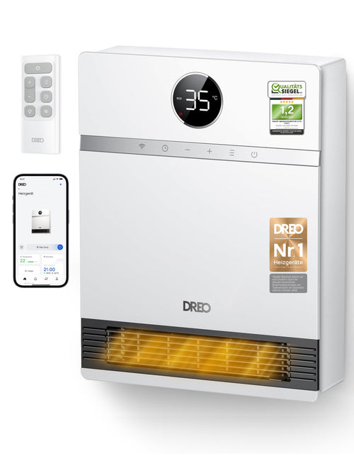 Wandkonvektor Smart 2000W mit Fernbedienung, Alexa, Timer
