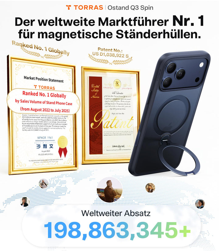 iPhone 17 Pro Hülle 360° MagSafe Ständer Blau Militärschutz - Bild 8