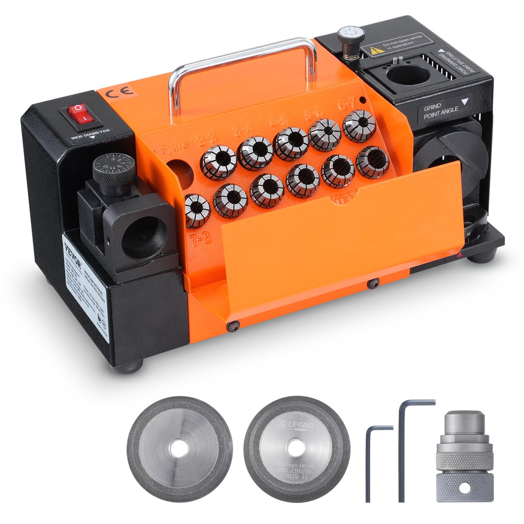 Bohrerschärfmaschine 120W 3–13mm Spitzenwinkel 95–135° mit 2 Schleifscheiben