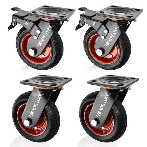 Schwerlastrollen 200mm 4er-Set 360° drehbar mit Bremse 1200kg