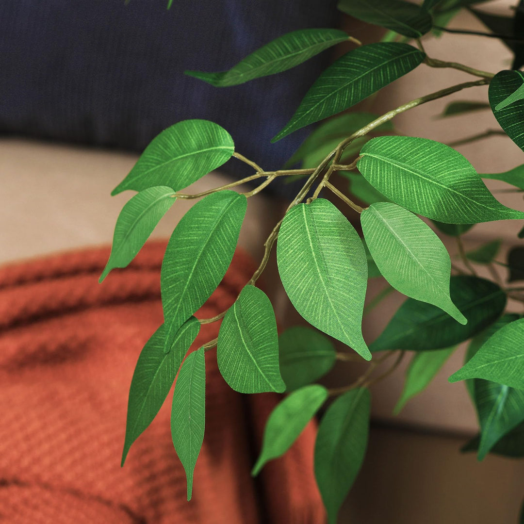 Kunstpflanze Ficusbaum 120 cm mit Naturholzstamm für Innen - Bild 4