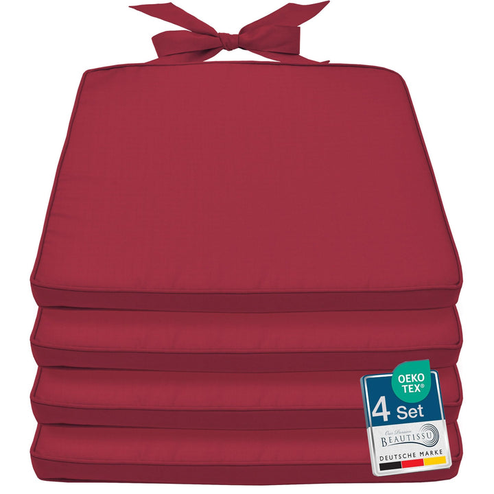 Sitzkissen Outdoor 4er-Set Polyester 45x40x5 cm für Gartenstühle
