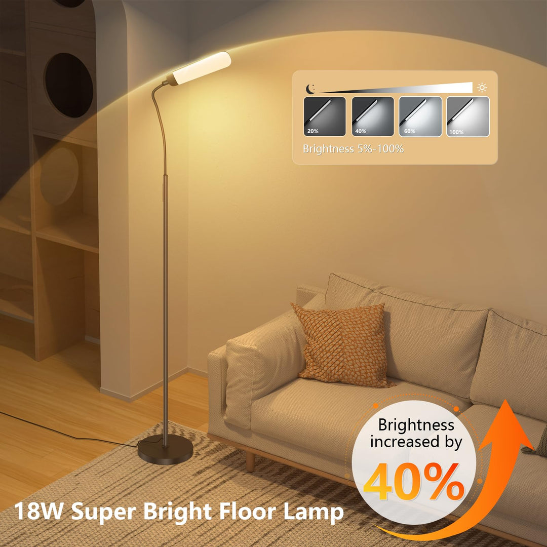 LED Stehlampe dimmbar 18W 1200lm 4 Farbtemperaturen mit Fernbedienung - Bild 8