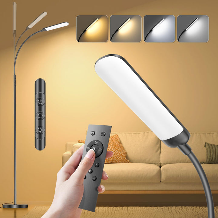 LED Stehlampe dimmbar 18W 1200lm 4 Farbtemperaturen mit Fernbedienung
