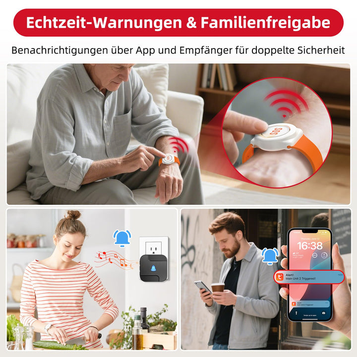 Notfallarmband Senioren WLAN Tuya-App IP55 mit Sofortalarm - Bild 2