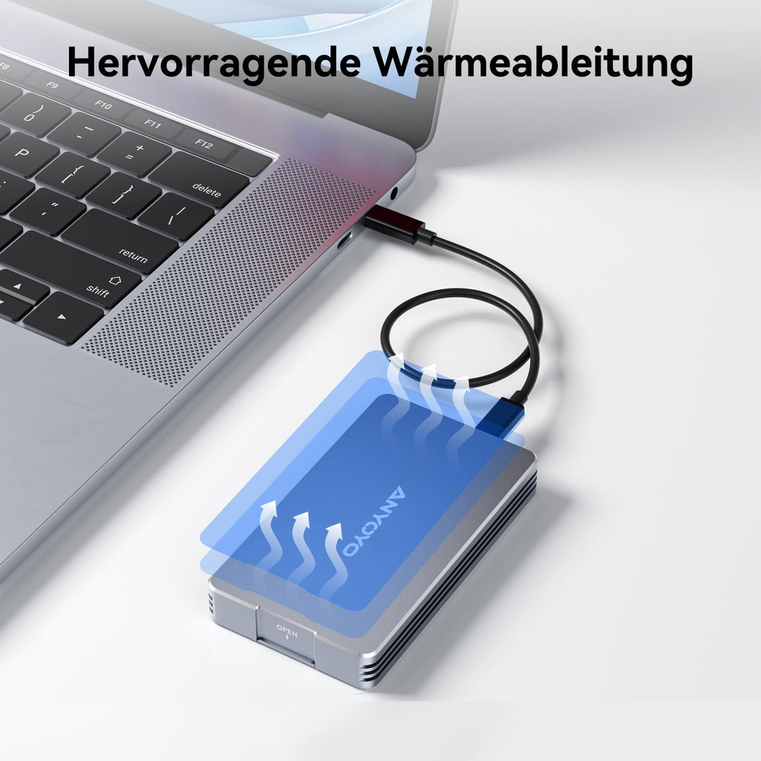 M.2 NVMe SSD Gehäuse 40 Gbps USB4 Aluminium für PCIe 2280 - Bild 9