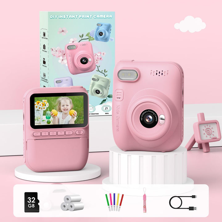 Sofortbildkamera Kinder mit Sofortdruck 14MP 3-Zoll-Display Rosa - Bild 8
