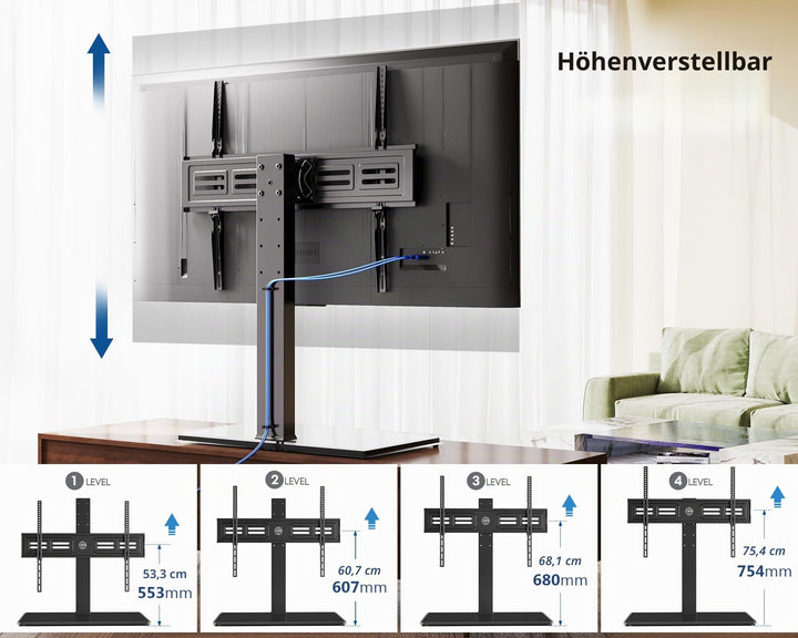 TV Standfuss Universal 50-85 Zoll schwenkbar höhenverstellbar bis 50kg - Bild 5