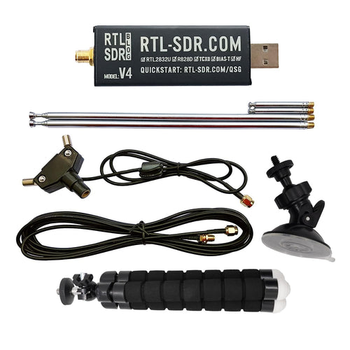 SDR Empfaenger USB-Dongle 500 kHz–1,7 GHz mit Dipol-Antennen-Kit