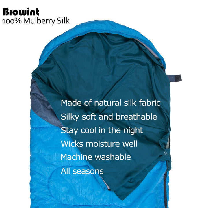 Seidenschlafsack Inlett 100% Naturseide extrabreit 220x110cm Reise - Bild 6