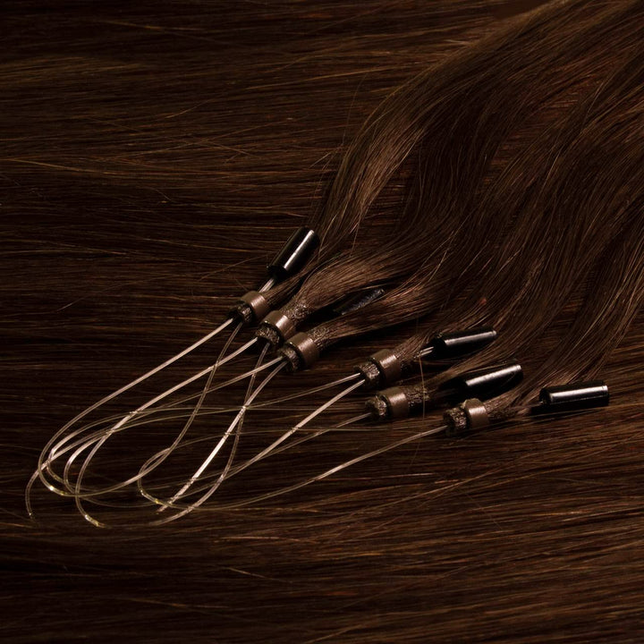 Microring Extensions Echthaar glatt 50 Strähnen 40cm dunkelblond-gold - Bild 2