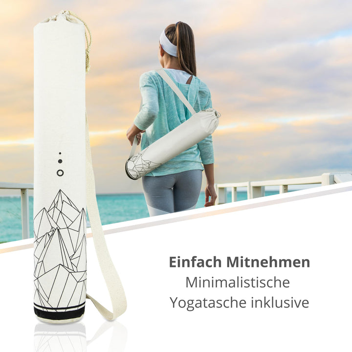 Yogamatte Kork 4mm mit Hilfslinien, Pilatesmatte inkl. Tasche - Bild 7