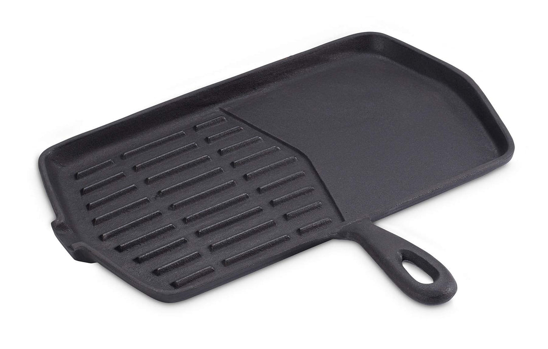 Grillpfanne Gusseisen mit Grillstreifen 34x19 cm für Steaks