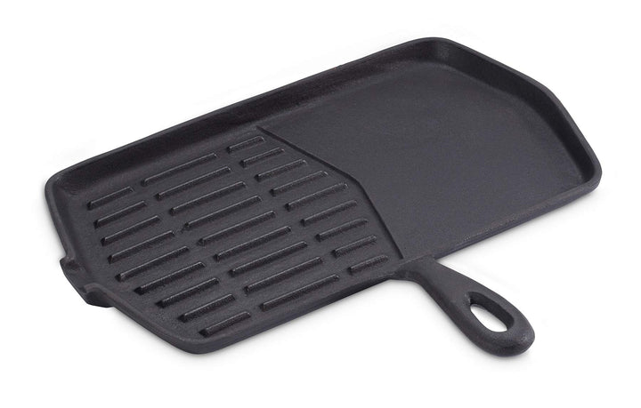 Grillpfanne Gusseisen mit Grillstreifen 34x19 cm für Steaks