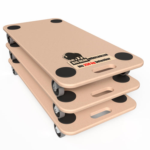 Möbelroller 250 kg Traglast MDF 59x29 cm 3er-Set Schwerlastrollen