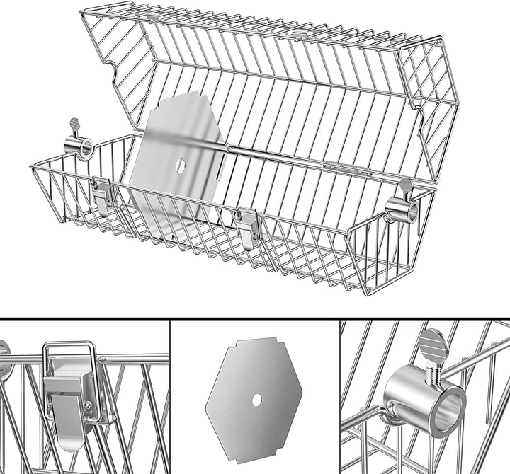 Drehspieskorb Edelstahl universal für Gasgrills 40x17cm - Bild 5
