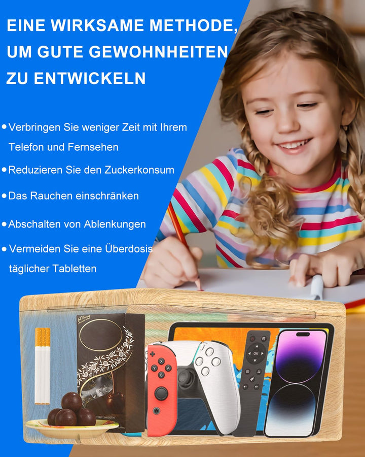 Zeitschloss Box mit Timer für Handy und Snacks Holzoptik - Bild 5