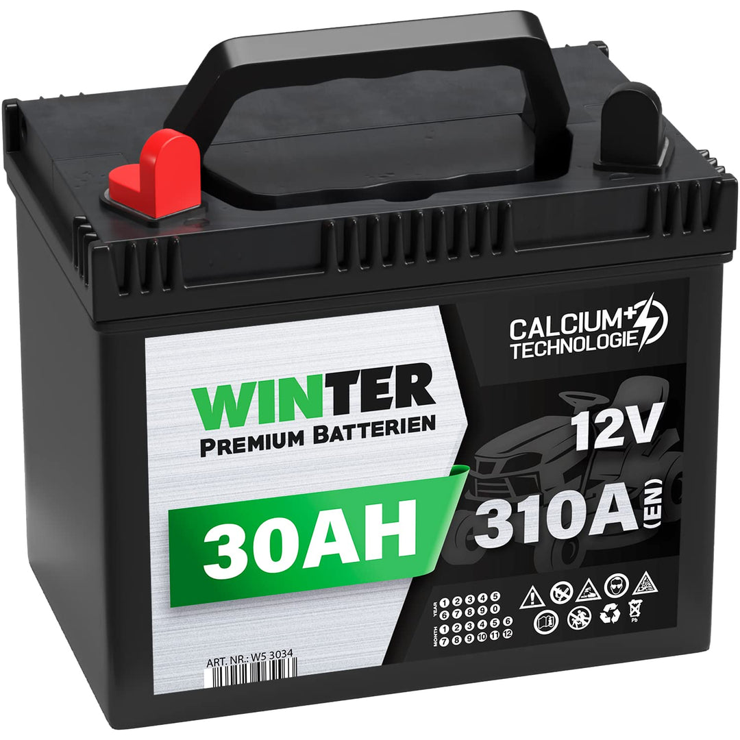Starterbatterie 12V 30Ah 310A für Aufsitzrasenmäher Calcium+