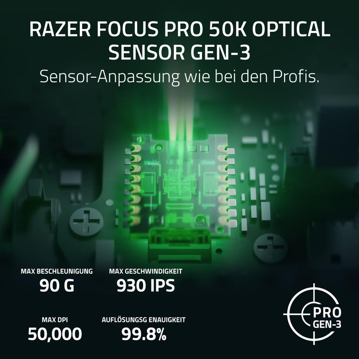 Gaming-Maus kabellos ultraleicht 50g 8kHz 50K Sensor weiss - Bild 7