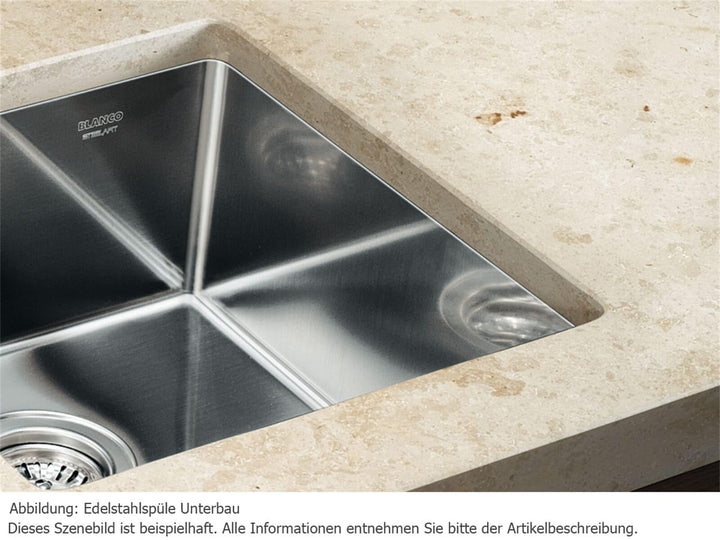 Unterbau-Spüle Edelstahl Seidenglanz 490x440mm mit InFino-Ablauf - Bild 3