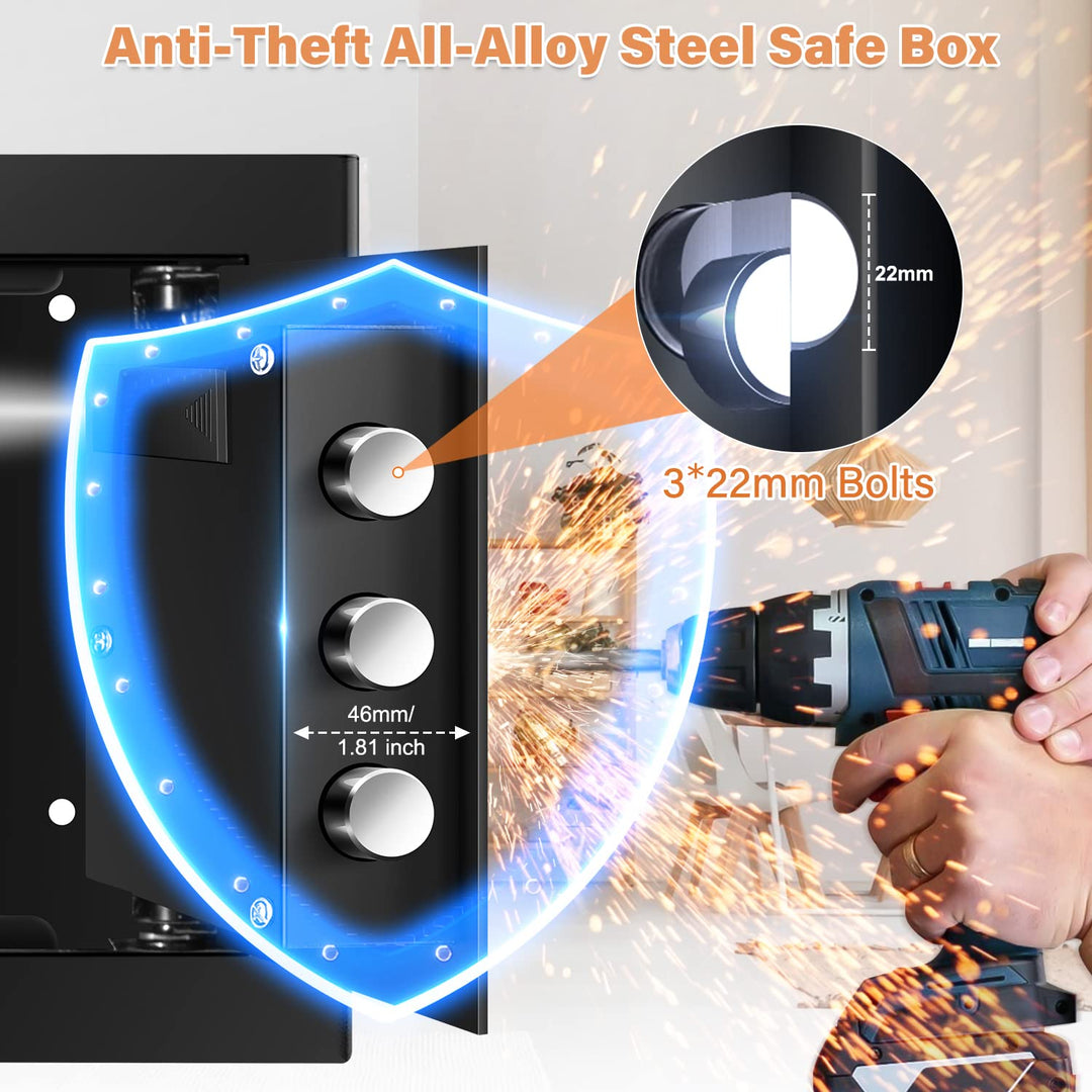 Tresor Feuerfest 25L Digital mit Regal Alarmmodus Wandmontage - Bild 3