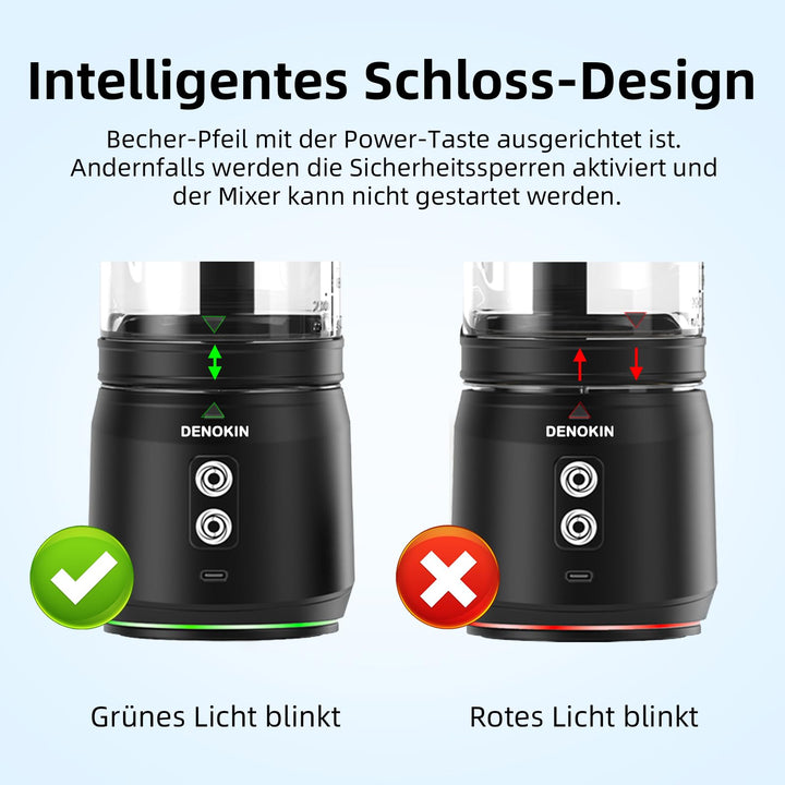 Tragbarer Mixer 700ml mit 6 Edelstahlklingen USB-C wiederaufladbar - Bild 4