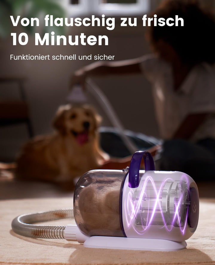 Hundebürsten-Staubsauger 4-in-1 mit Saugbürste leise 60dB lila - Bild 6