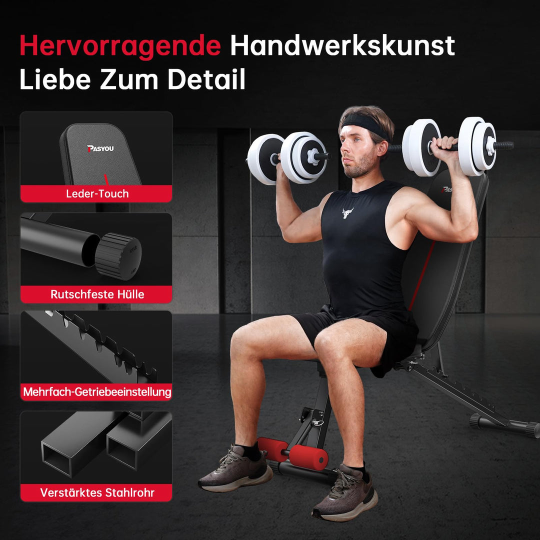 Hantelbank klappbar 10-fach verstellbar -11° bis 92° Heimgymnastik - Bild 4