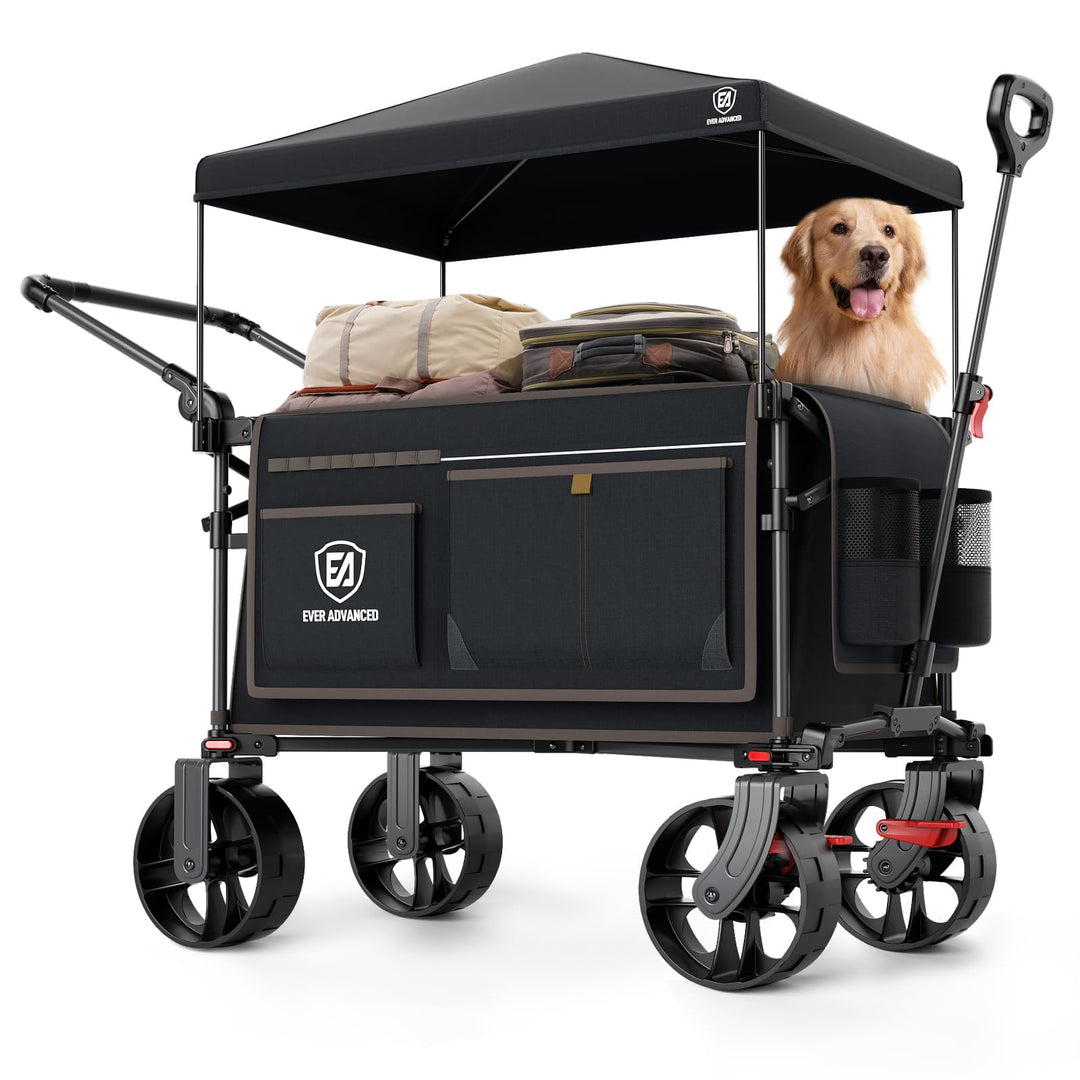 Bollerwagen XXL faltbar 225L 150kg Dach Bremse breite Räder