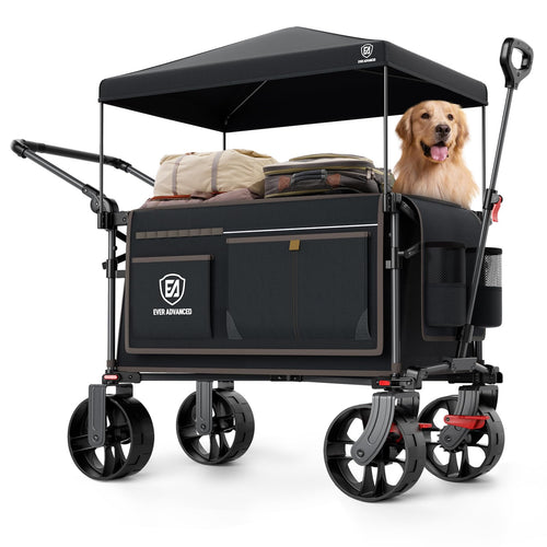 Bollerwagen XXL faltbar 225L 150kg Dach Bremse breite Räder