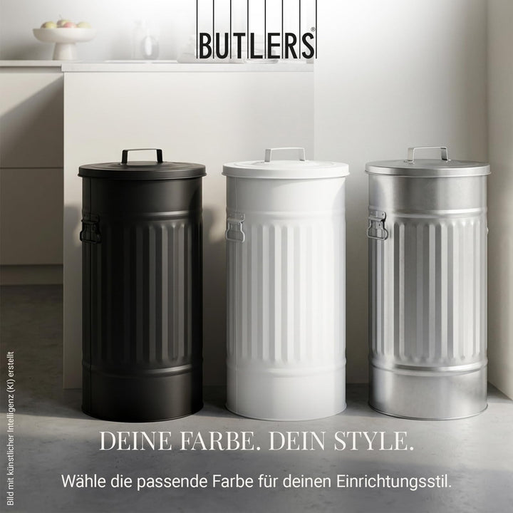 Retro Mülleimer mit Deckel Zink 40 Liter für Innen und Aussen - Bild 8