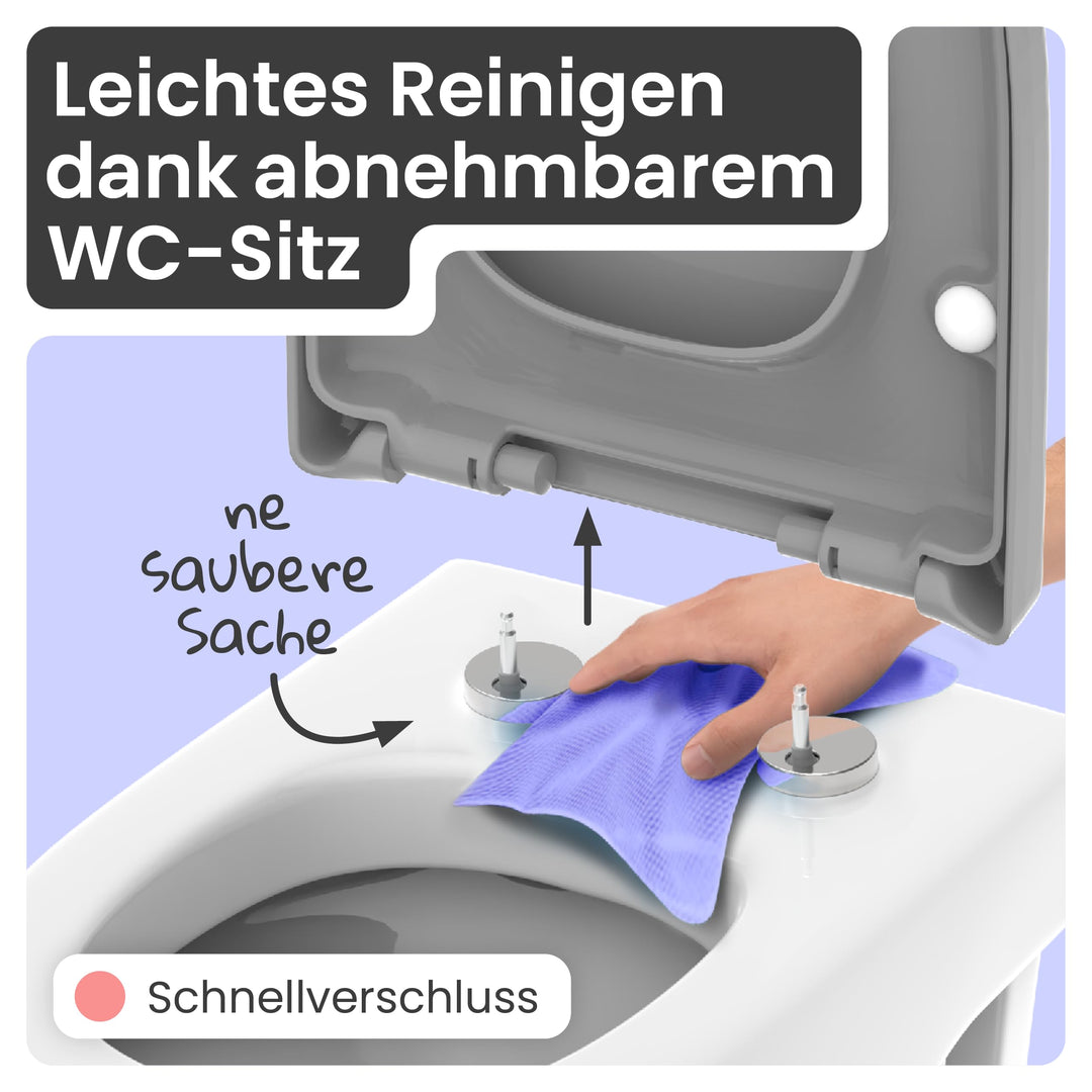 WC-Sitz D-Form Duroplast Manhattan Grau mit Absenkautomatik - Bild 4