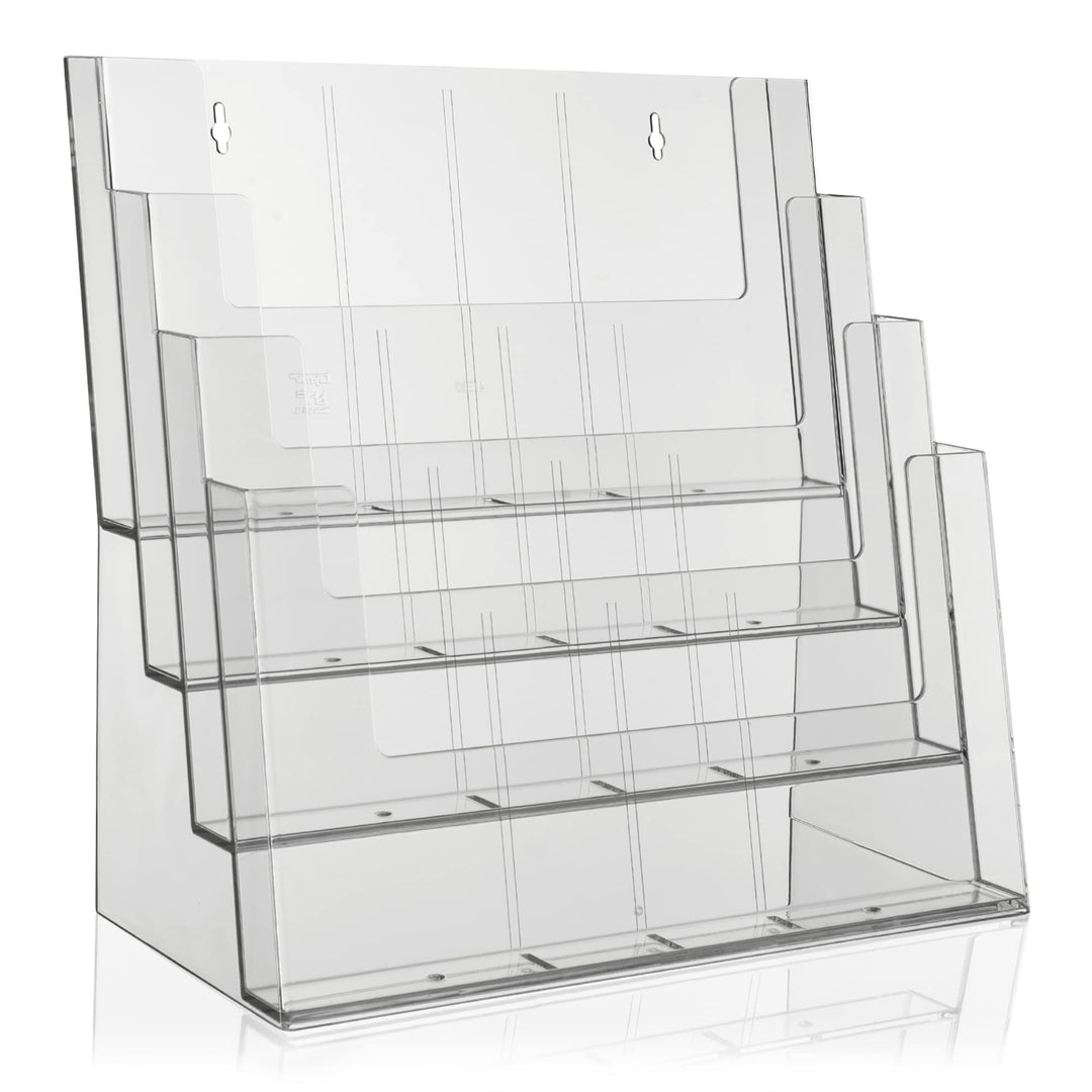 Prospektständer 4 Etagen transparent für A4 A5 DL A6 Tisch Wand - Bild 2