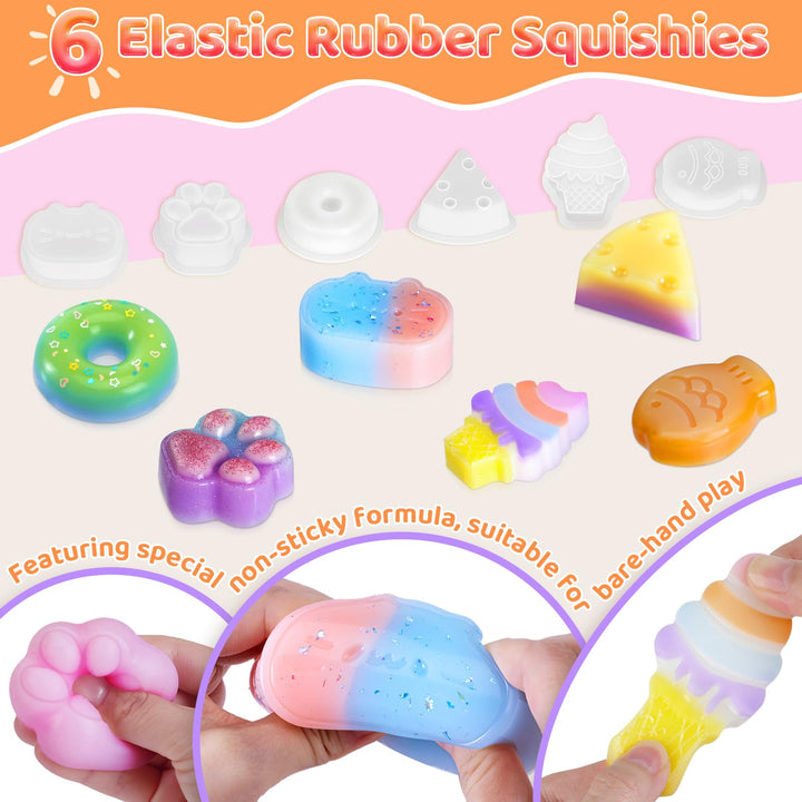 Squishy Bastelset Kinder 480ml Flüssigsilikon mit 6 Formen leuchtend - Bild 2