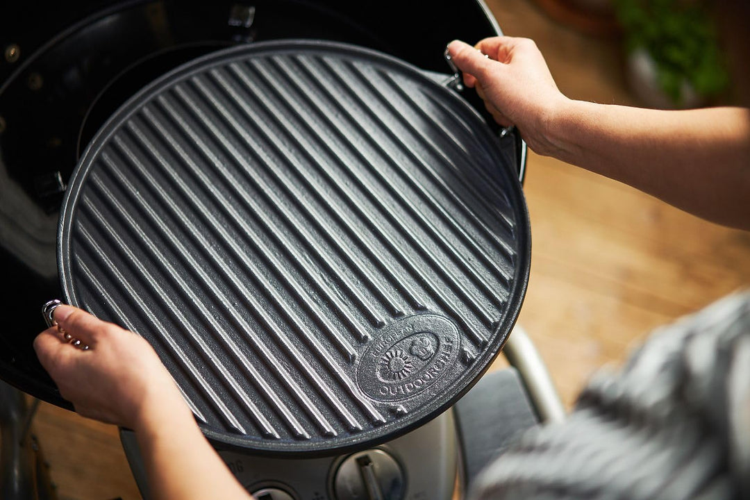 Grillplatte rund Gusseisen 2-seitig Ø 33cm für Kugelgrill - Bild 3