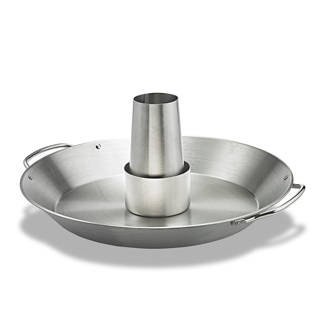 Hähnchenbräter Edelstahl mit Beilagenschale für Grill &amp; Backofen