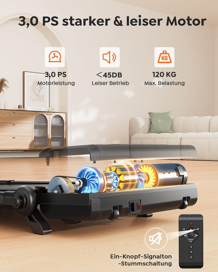 Laufband klappbar 3,0 PS Motor 7% Steigung Heim-Fitness - Bild 4