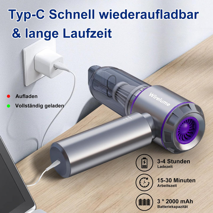 Handstaubsauger Akku kabellos 22.000 Pa 4-in-1 für Auto &amp; Tierhaare - Bild 5