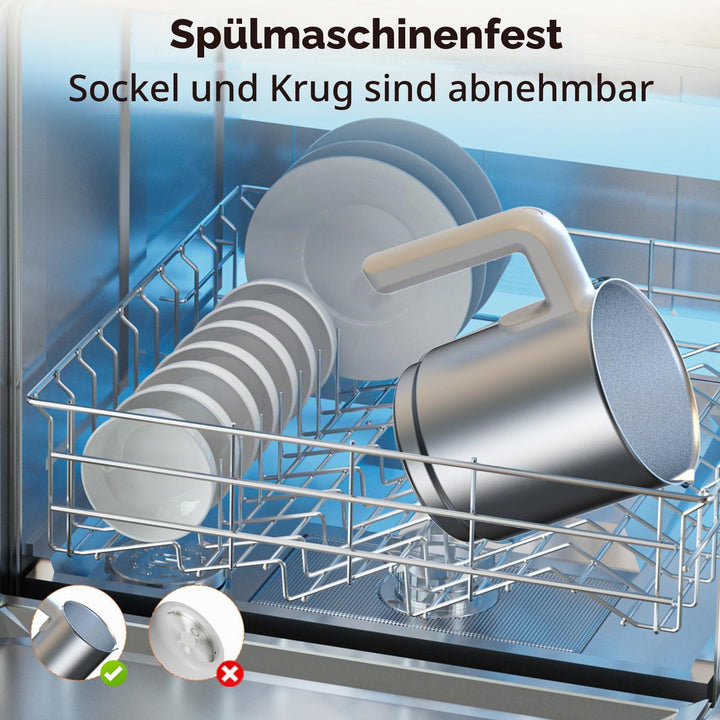 Milchaufschäumer elektrisch 6-in-1 500ml Edelstahl spülmaschinenfest - Bild 4