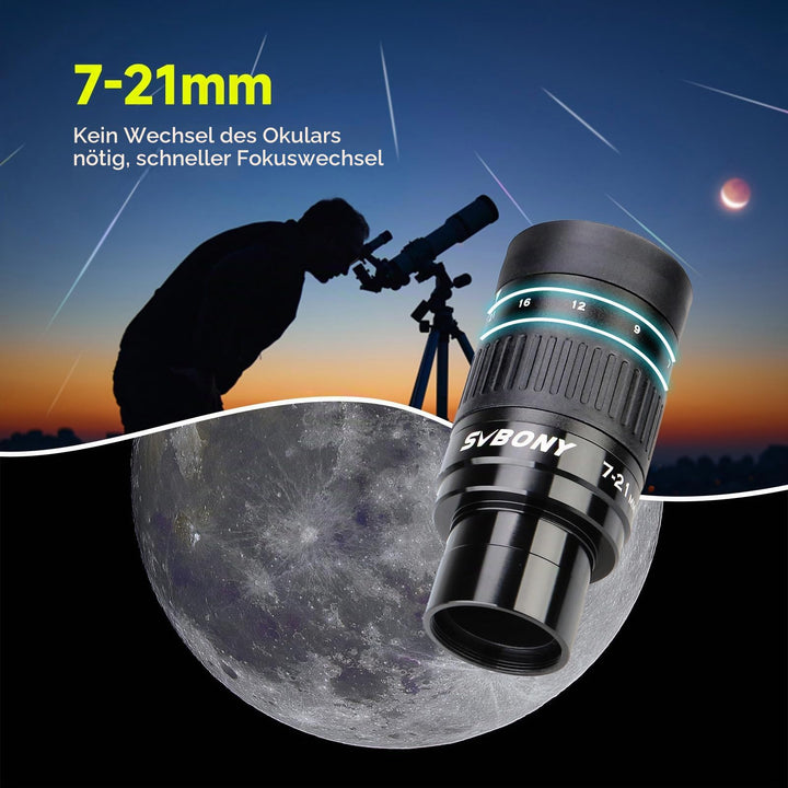 Zoom-Okular 7-21mm 1,25 Zoll FMC für Teleskop Planeten - Bild 2