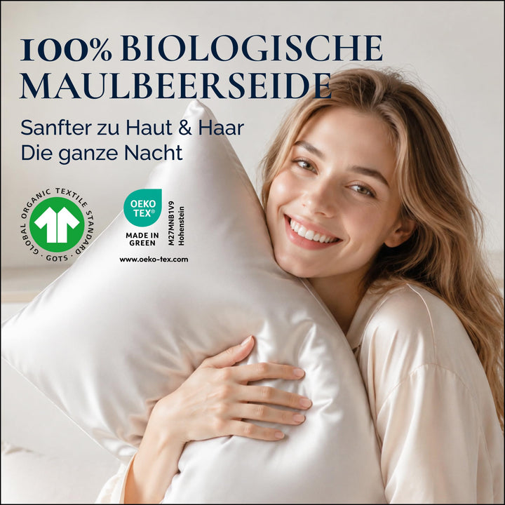 Seidenkissenbezug 80x80cm 100% Maulbeerseide 22 Momme GOTS - Bild 2