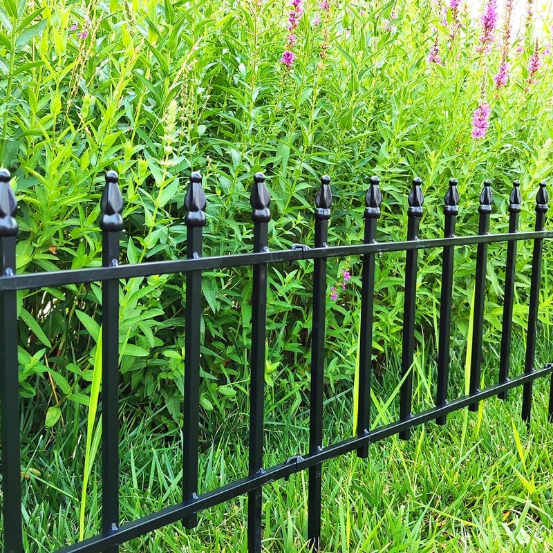 Metall-Gartenzaun Beetbegrenzung 45cm schwarz pulverbeschichtet 5er-Set - Bild 6